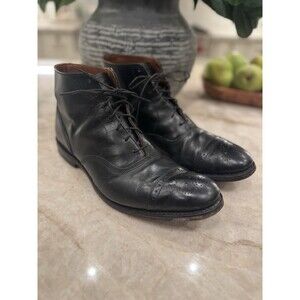 Allen Edmonds Fifth Street 7715 Black Mens Boot Size 10 D Wingtip Brogue Vintage